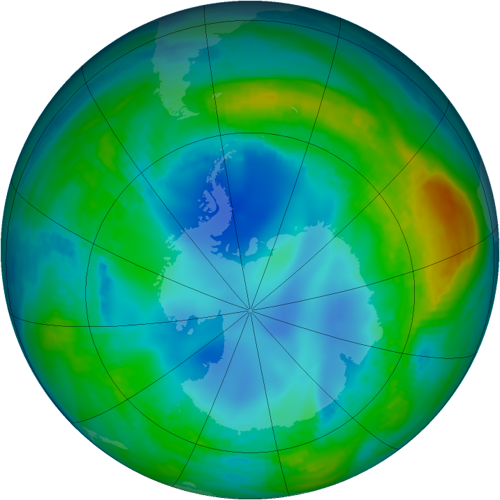 Antarctic ozone map for 17 May 1984
